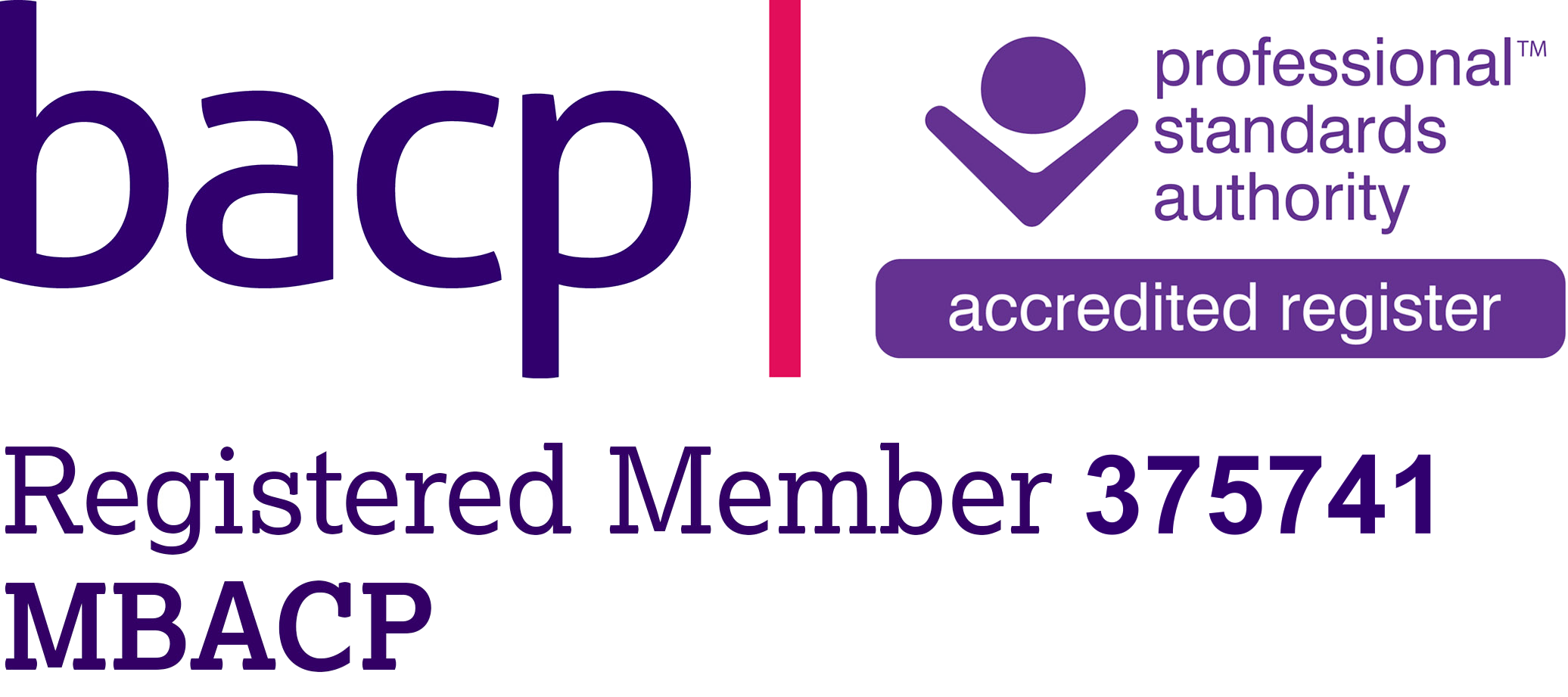 Professional Member of the BACP, on the UK Professional Standards Authority Accredited Register